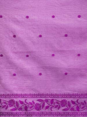 Lavender woven design saree with blouse 5