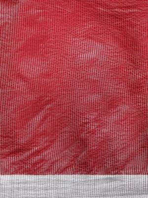 Red woven design bhagalpuri sarees with blouse piece 5