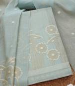 floral woven design chanderi unstitched dress material