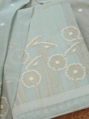 floral woven design chanderi unstitched dress material 2