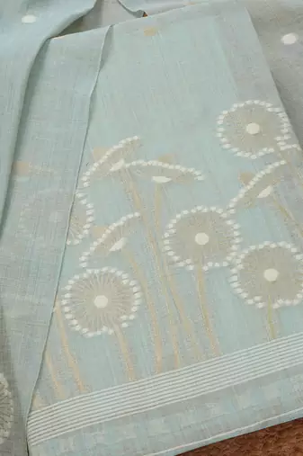 floral woven design chanderi unstitched dress material