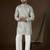 Men’s beige silk blend abstract embroidered kurta with trouser set | trendy designer ethnic wear for wedding, festive