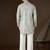 Men’s beige silk blend abstract embroidered kurta with trouser set | trendy designer ethnic wear for wedding, festive