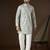 Men’s beige silk blend abstract embroidered kurta with trouser set | trendy designer ethnic wear for wedding, festive