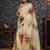 Cream floral printed gota patti organza saree