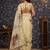 Cream floral printed gota patti organza saree
