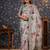 Grey floral printed sequinned saree