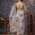 Grey floral printed sequinned saree