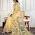 Yellow embroidered work saree with blouse piece