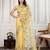 Yellow embroidered work saree with blouse piece