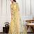 Yellow embroidered work saree with blouse piece