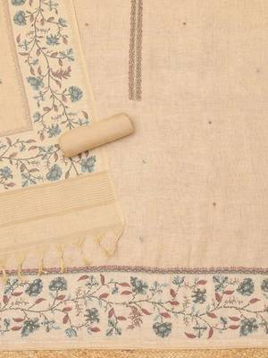 embroidered linen unstitched dress material 3