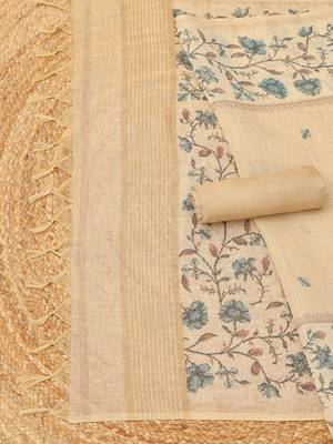 embroidered linen unstitched dress material 4