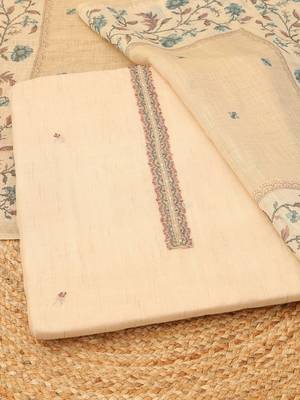 embroidered linen unstitched dress material 5
