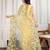 Yellow embroidered work saree with blouse piece