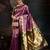 Purple ethnic motifs woven design zari kanjeevaram litchi silk saree & blouse