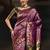 Purple ethnic motifs woven design zari kanjeevaram litchi silk saree & blouse