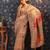 Cream woven design banarasi saree with blouse piece