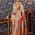 Cream woven design banarasi saree with blouse piece
