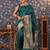 Green ethnic motifs woven-design banarasi saree with blouse