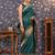 Green ethnic motifs woven-design banarasi saree with blouse