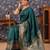 Green ethnic motifs woven-design banarasi saree with blouse