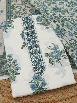 floral printed unstitched dress material 1