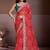Red bandhani printed saree with unstitched blouse