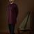 Men’s purple georgette solid embroidered kurta with trouser set | trendy designer ethnic wear for wedding, festive