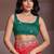 Red bandhani printed saree with unstitched blouse