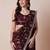 Burgundy embellished party wear saree with unstitched blouse