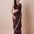 Burgundy embellished party wear saree with unstitched blouse