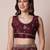 Burgundy embellished party wear saree with unstitched blouse