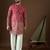 Men’s pink georgette solid embroidered kurta with trouser set | trendy designer ethnic wear for wedding, festive