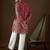 Men’s pink georgette solid embroidered kurta with trouser set | trendy designer ethnic wear for wedding, festive