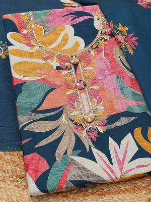 printed viscose rayon unstitched dress material 1
