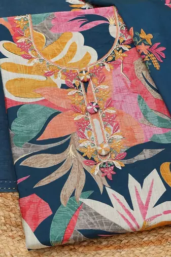 printed viscose rayon unstitched dress material