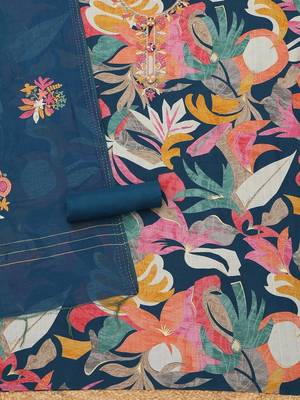 printed viscose rayon unstitched dress material 2