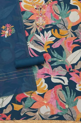 printed viscose rayon unstitched dress material