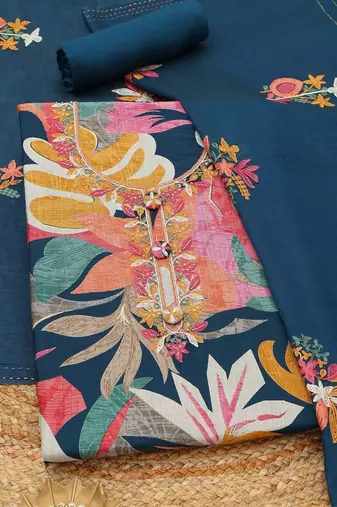 printed viscose rayon unstitched dress material
