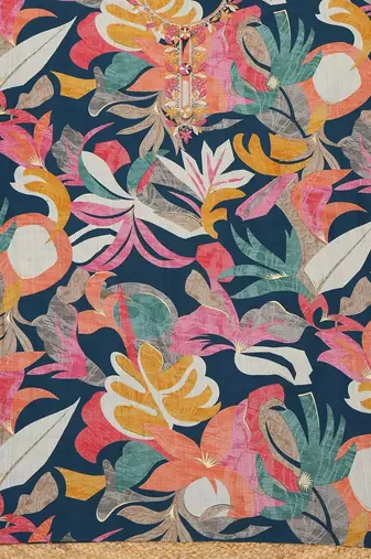 printed viscose rayon unstitched dress material