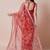 Pink floral embellished sequinned sheer saree