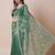 Green embroidered net sheer festive saree