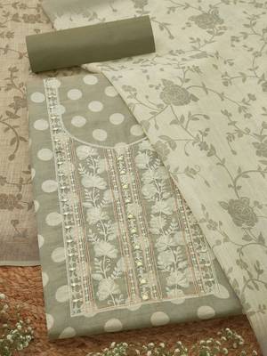 printed linen unstitched dress material 1