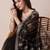 Olive sheer festive saree with unstitched blouse piece