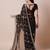 Olive sheer festive saree with unstitched blouse piece