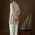 Men’s beige georgette solid embroidered kurta with trouser set | trendy designer ethnic wear for wedding, festive