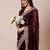 Maroon embroidered party wear saree with blouse