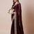 Maroon embroidered party wear saree with blouse