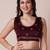 Maroon embroidered party wear saree with blouse